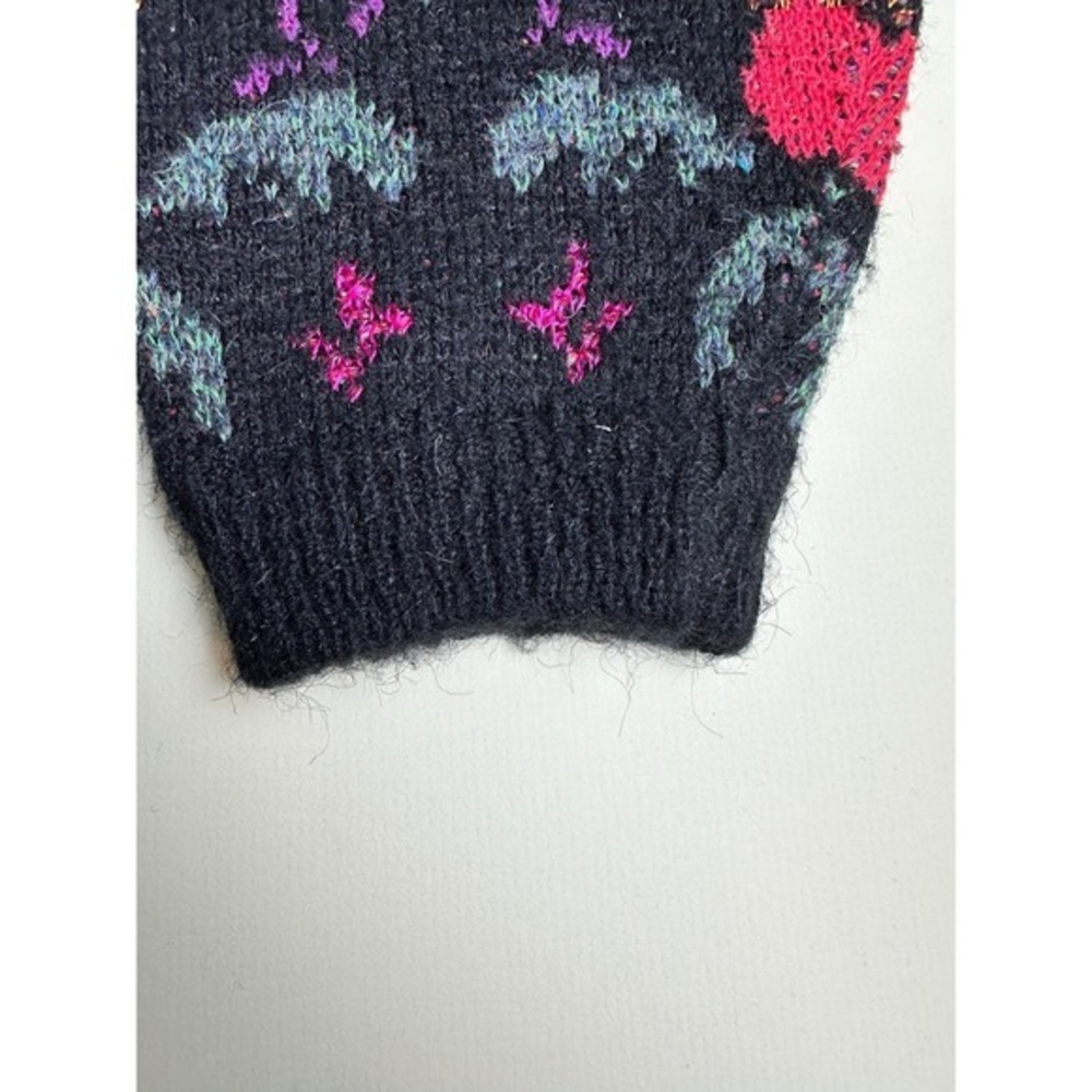 Vintage 80s Pullover Sweater Size Medium Thistle Bateau Neck Design‎ Zone Winter - Picture 7 of 10